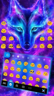 Galaxy Wild Wolf Keyboard Theme android App screenshot 1